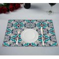 thumbnail image 1 of HATIART Motif Portugais Carreaux Azulejo Marocain Set de Table 12 X 18 Pouces, Set de 2 Sets de Table, 1 of 2