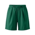 thumbnail image 5 of Costeam Womens Summer Linen Casual Shorts Solid Color Loose Fit Straight Hem with Side Pockets Elastic Waist Lightweight Breathable Soft Relaxed Fit Short Bottoms, 5 of 6
