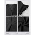 thumbnail image 5 of Nlife Women V Neck Flutter 1/4 Sleeve Pleated Textured Curved Hem Blouse, 5 of 5
