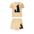 thumbnail image 2 of Censtreet Women's Pajama Sets Halloween Short Sleeve Pjs 2 Piece Top and Shorts Sleepwear Comfy Soft Lounge Sets S-XL, 2 of 7