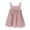 Pink, variant on Girls Jumper Dress for Girls 2026 Summer 1-5Y Square Neck Sleeveless Bowknot Cami Strap Solid Color Casual Princess Dress