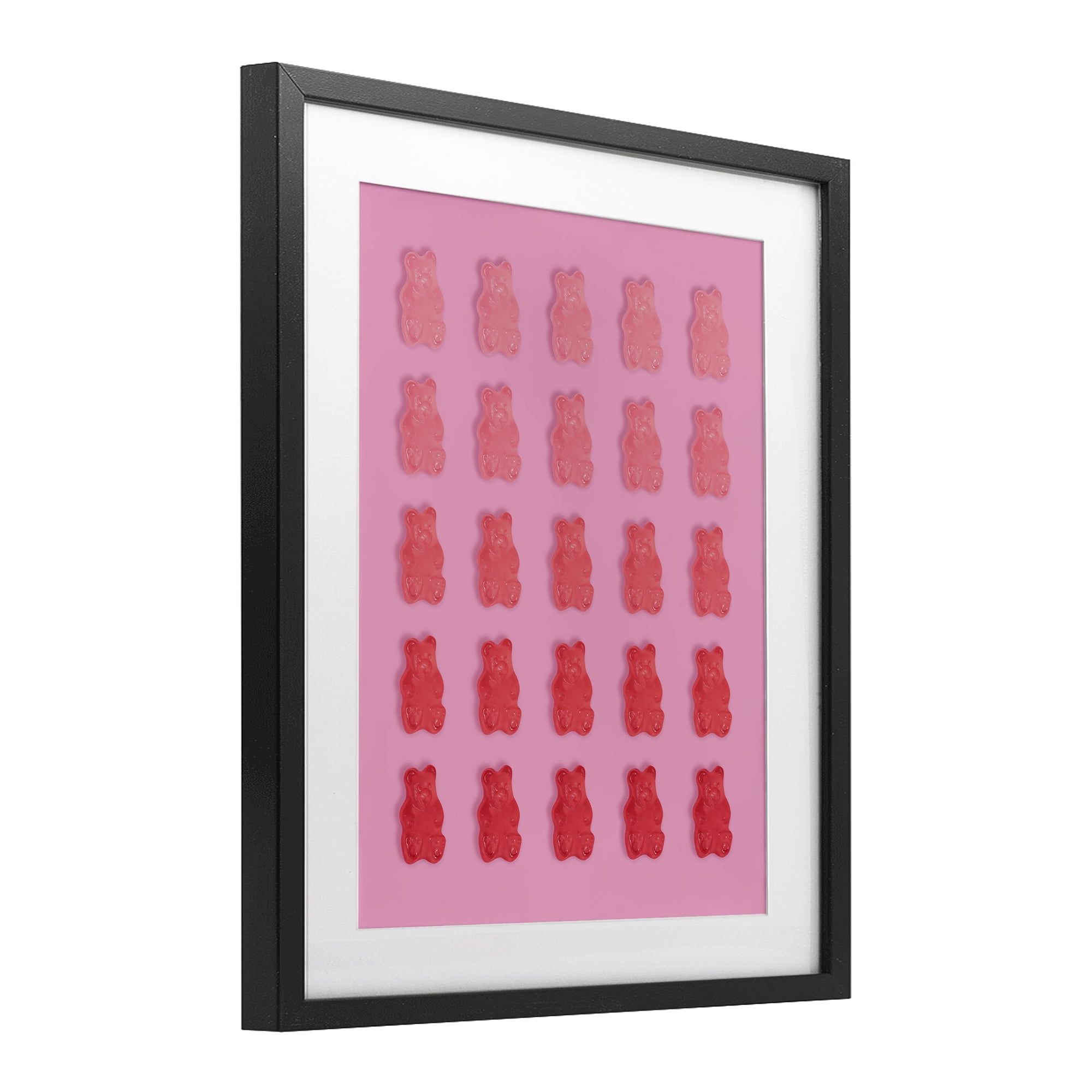 Stupell Industries Sweet Pink Gummy Bears Black Framed Print Under Glass, design by LISH Creative