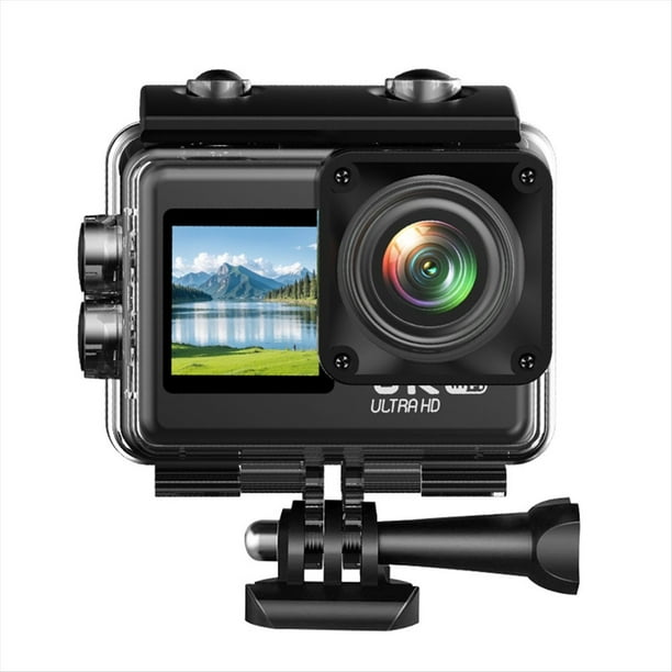 Cámara de Acción V6R 6K Ultra HD con Pantalla Dual, 30 Fps, WIFI, Resistente Al Agua Hasta 30 M, EIS, Antivibración, Grabación en Bucle, Cámara Deportiva Avanzada.