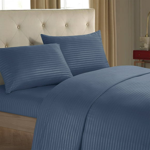 weibbin 4 Piece Fitted Sheet Set - Solid Color Imitation Satin Soft Comfy Bed Sheets, Breathable Cooling Hotel Bedding for Women, Men