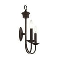 thumbnail image 3 of Livex Lighting Estate 2-Light Contemporary Metal Wall Sconce in Bronze, 3 of 9