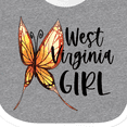 thumbnail image 4 of Inktastic West Virginia Girl- Butterfly Girls Baby Bib, 4 of 4