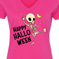 thumbnail image 4 of Inktastic Happy Halloween with Dancing Skeleton Women's V-Neck T-Shirt, 4 of 5