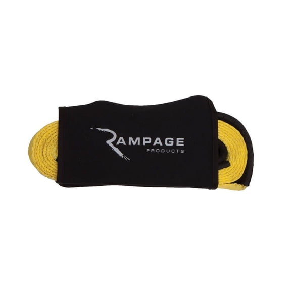 Rampage by RealTruck 3" x 30' Recovery Trail Strap with Carrying Case | Looped Ends, Yellow | 86687