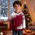 thumbnail image 2 of RUTAYY Boys Crewneck Sweatshirt Christmas Snowflake Graphic Long Sleeve Festive Casual Sportswear Loose Fit Holiday Tops, 2 of 5
