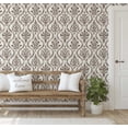 thumbnail image 5 of S4Sassy Royal MotifsFloral Wallpaper- Asian Style Walls Covering, 25 x 120 Self-Adhesive Vinyl Wall Paper, Decorative Wallwrap, Easy DIY Wall Covering For Bedroom, Living Room, Living Spaces- Brown, 5 of 8