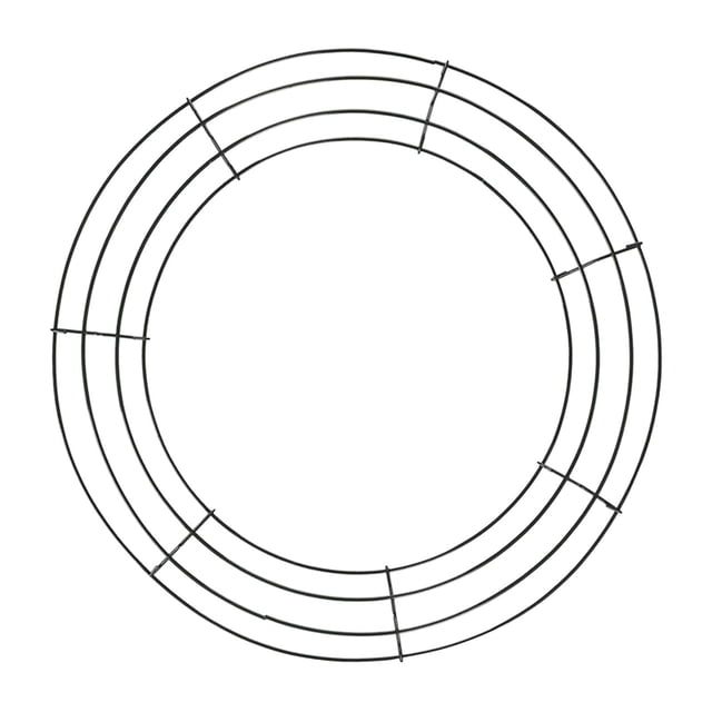 Metal Wreath Frame Wire Round Wreath Rings Wire Wreath Frame for New Year Party Black 25cm