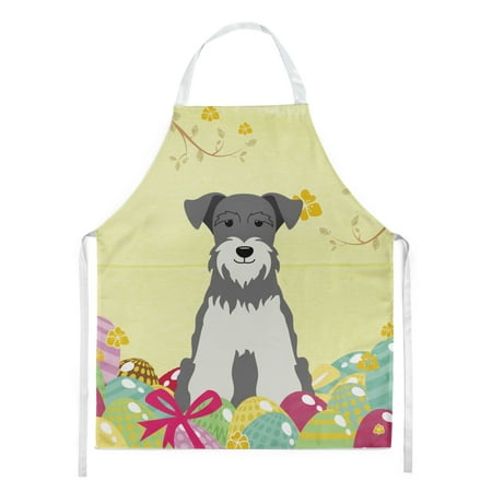

Carolines Treasures BB6054APRON Easter Eggs Miniature Schnauzer Salt and Pepper Apron Large multicolor