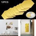 thumbnail image 1 of Gwong Decoración hogareña 12pcs espejo hexágono extraíble pegatinas de pared de acrílico arte DIY Decoración para el hogar Calcomanías Gwong 8103577, 1 of 6