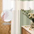 thumbnail image 4 of Small Stall No Hook Shower Curtains Sage Green Vintage Waterproof Fabric Shower Curtain Set Geometric Stripes Simple Lines Bath Curtains for Bathroom Decor with See Through Mesh Top Window 36x78 Inch, 4 of 9