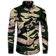 thumbnail image 3 of Camisa de primavera y otoño más nueva para hombre, camiseta de manga larga con estampado 3D de camuflaje, camisa informal con cuello vuelto y botones, camiseta para hombre y mujer, 3 of 5