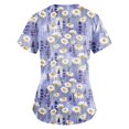 thumbnail image 3 of LHVUOA Floral Scrubs for Women Stretch Kids Friendly Soft Comfy Short Sleeve V Neck Shirts Nursing Work Clothes with Pockets, 3 of 3