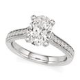 thumbnail image 2 of Lina Jewel 2.24 Ct Oval Cut Engagement Solitaire with Accent Stones - 14K White Gold Plated Hidden Diamond Halo Ring for Women - Modern Bridal Diamond Jewellery - Engagement Wedding Ring for Her, 2 of 6