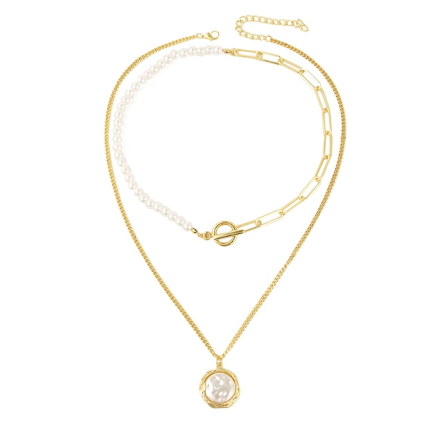 Xihbxyly Collares de Moda para Damas, Collares de Doble Capa, Joyería Femenina, Regalos Navideños