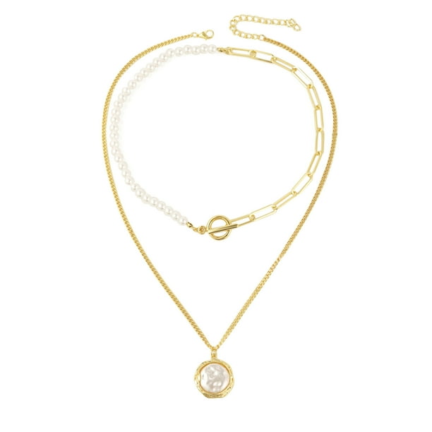 Collar para mujer, joyería para mujer, joyería para mujer, collares de moda para mujer, collares de doble capa, joyería femenina, regalos navideños. Un collar.