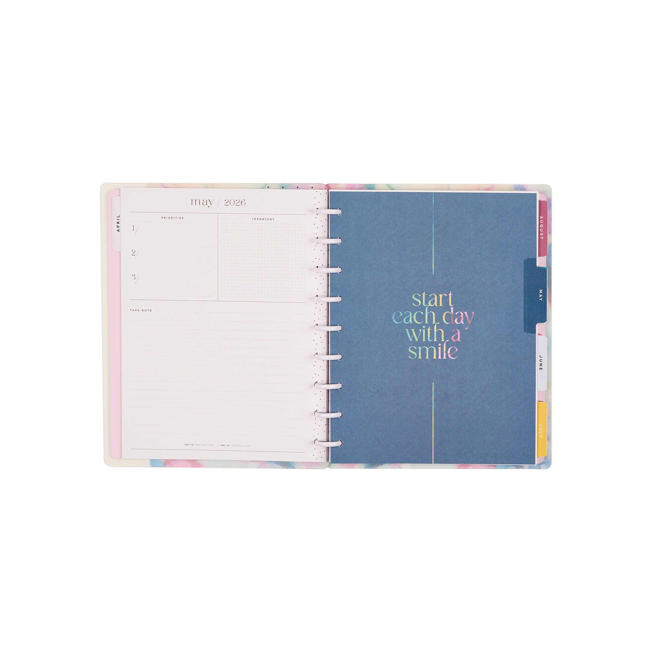 Happy Planner Monthly Weekly Classic Planner (7” x 9.25”) Abstract Expression 15-Month April 2026-June 2027, disc bound system
