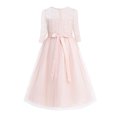 thumbnail image 2 of Alvivi Girls Kids Floral Lace First Communion Dress Half Sleeves Wedding Bridesmaid Pageant Party Gown Champagne 8, 2 of 7