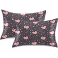thumbnail image 2 of GZHJMY Valentine's Day Heart Satin Pillowcase, Soft Breathable Silk Pillow Case with Envelope Closure for Hair and Skin, Queen Size 30 x 20 Inch Home Decor, 2 of 7