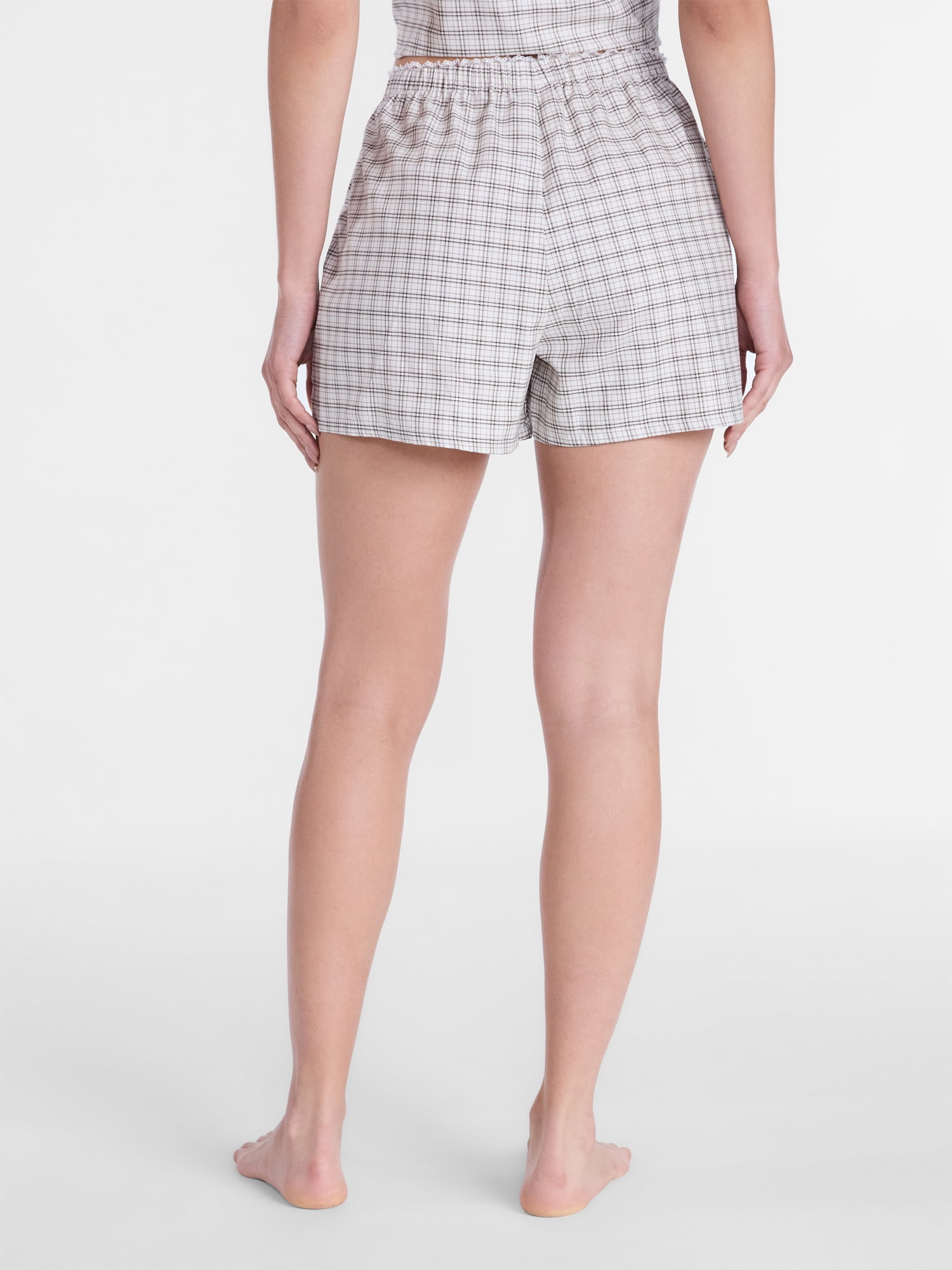 Joyspun Women's Woven Poplin Sleep Shorts, 3'' Inseam, Sizes XS-3X