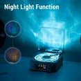 thumbnail image 4 of Retro Record Player Style Bluetooth Speaker with Water Ripple Glow Night Light Time Display Stereo Sound for Bedroom Desktop Studio, 4 of 7