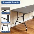 thumbnail image 5 of HaiCube 6FT Folding Table, Heavy Duty Portable Table, Waterproof HDPE, Foldable for Picnic, Party, Camping, Dining, BBQ, Indoor & Outdoor, Khaki, 5 of 10