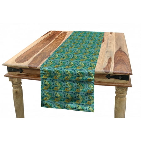 

Oriental Table Runner Geometric Motifs in Colorful Paisley Pattern and Traditional Floral Ornaments Dining Room Kitchen Rectangular Runner 3 Sizes by Ambesonne