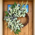 thumbnail image 4 of Artificial Wreaths for Front Door,25.5 Inch Hydrangea Door Wreath with White Berries,Frontdoor Spring Flower Wreath for Porch,Indoor Outdoor Wall Decor, 4 of 6
