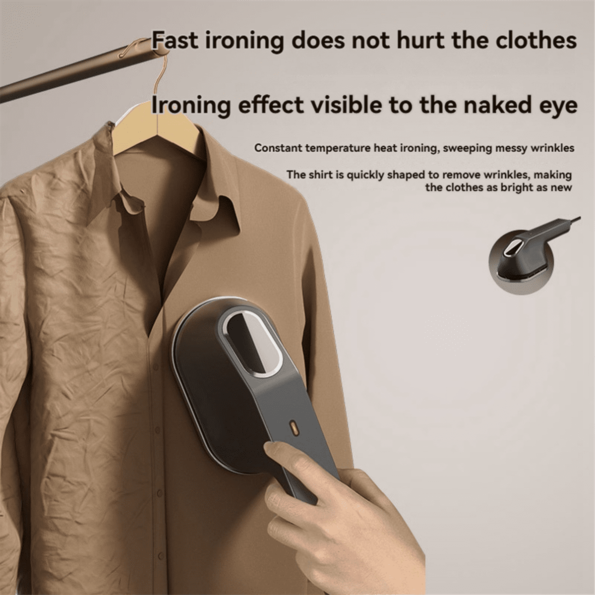 Garment Steamer Portable Steam Iron for Clothes Handheld Mini Vertical Ironing for Home Travel Wet Dry Ironing US Plug,B