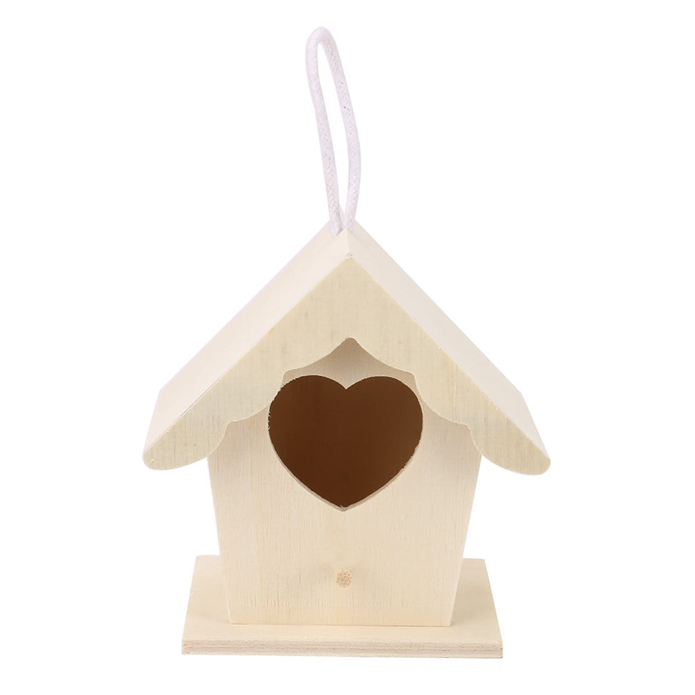 Lanhui Outside Wooden Bird House, Ventilation Hanging Bird House for Small Bird Chickadees Sparrows