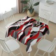 thumbnail image 6 of Red Stripe Table Cloth Waterproof Tablecloths, Grey White Ombre Geometric Modern Abstract Tablecloth Dining Table Cover for Kitchen Party Tabletop Outdoor, Square Tablecloth 60x60 Inch, 6 of 9
