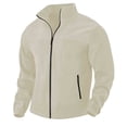 thumbnail image 3 of WRKEKC Windbreaker Jackets for Men Collarless Casual Outdoor Zip Solid Long Sleeve Versatile Zipper Pockets Outerwear Jacket Coat, 3 of 6