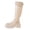 White, variant on Chunky Woman Boots Mid-Calf Furry White Buckle Faux Leather Round Toe Shoes Womans Shoes 43