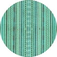 thumbnail image 1 of Ahgly Company Indoor Round Abstract Light Blue Modern Area Rugs, 3' Round, 1 of 4