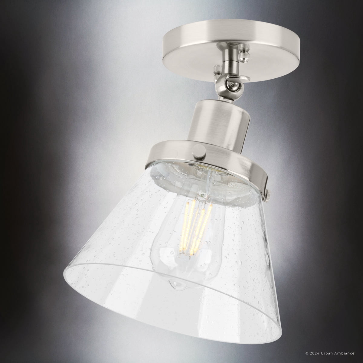 Luxury Modern Farmhouse Ceiling Light, Brushed Nickel, UHP4660