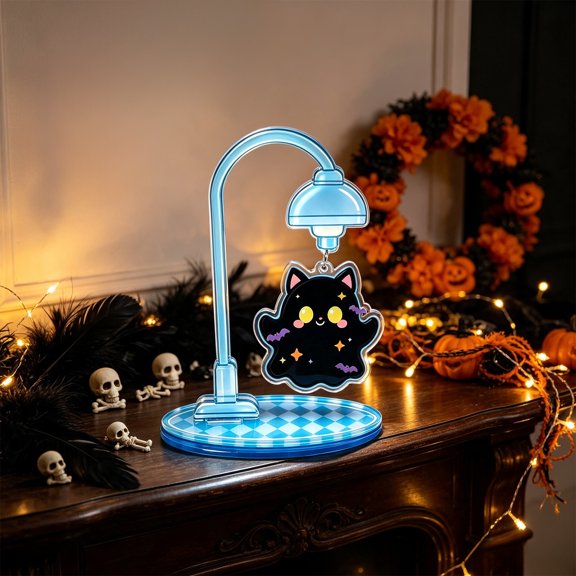 Halloween Acrylic Pumpkin Ghost Desktop Decor With Lamp Shape Holiday Tabletop Ornament Multicolor 1 Count