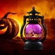 thumbnail image 2 of Lámpara de Calabaza de Halloween Resplandeciente, Pequeña Lámpara de Aceite, Caballo Láser de Lámpara, Decoración Creativa de Atmosfera de Festival de Fantasmas en Bar, Púrpura, 2 of 4