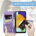 thumbnail image 5 of Decase Galaxy A14 Wallet Case,Fashionable Butterfly & Flower Embossed PU Leather Shockproof Folio Flip Case with Card Slots Stand Protective Phone Cover for Samsung Galaxy A14 5G,Lightpurple, 5 of 7