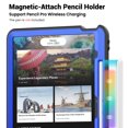 thumbnail image 6 of Shockproof Case for Apple iPad Air 13 Inch 2024 M2, Rugged Hybrid Protective Cover with Pencil Holder & Shoulder Strap Kids Friendly Rotating Kickstand Case for iPad Air 13" 2024, Darkblue, 6 of 9