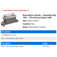 thumbnail image 2 of Brake Master Cylinder - Compatible with 1968 - 1970 American Motors AMX - Dynamic Friction, 2 of 2