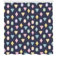thumbnail image 3 of Colorful Shower Curtain, Graphic Gemstones with Different Shapes Trillion Drop and Marquise Cut Pattern, Fabric Bathroom Set with Hooks, 69W X 84L Inches Extra Long, Multicolor, by Ambesonne, 3 of 3