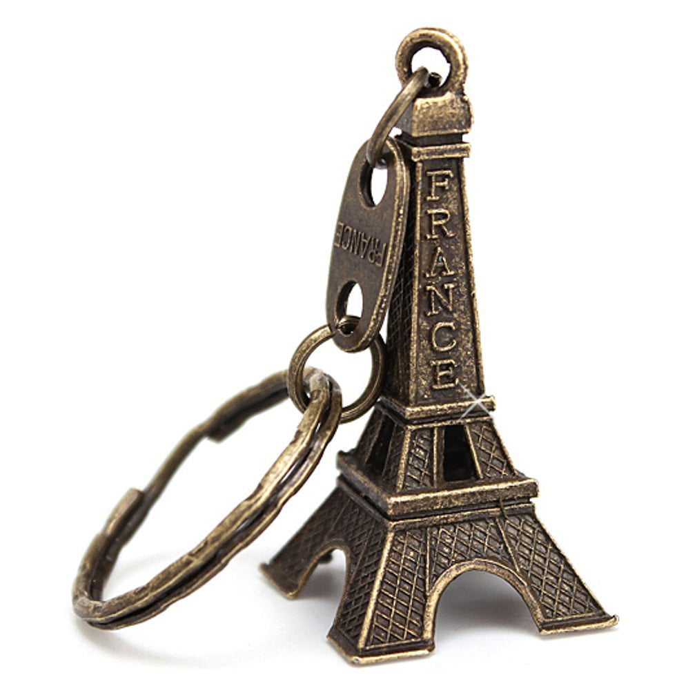 Eiffel Tower Key Chain Paris 3D France Silver Fob Ring Souvenir Travel Gift 