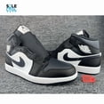 thumbnail image 4 of N I-K-E A i r-Jor-dan 1 Mid Black Off Noir White Men's Shoes DQ8426-010, 4 of 6