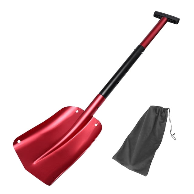 Nestingho Folding Aluminum Snow Shovel with Detachable Handle for Outdoor Car Use
