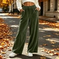 thumbnail image 3 of cocolona Womens Winter Casual Loose Velour Pants Elastic Waist Straight Wide Leg Travel Lounge Pants with Pockets, 3 of 5