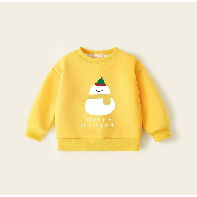 Sudadera sin capucha para niños, ropa deportiva de manga larga con estampado de letras, informal, gruesa, cálida, con cuello redondo, ropa deportiva para niños, top de algodón para niños