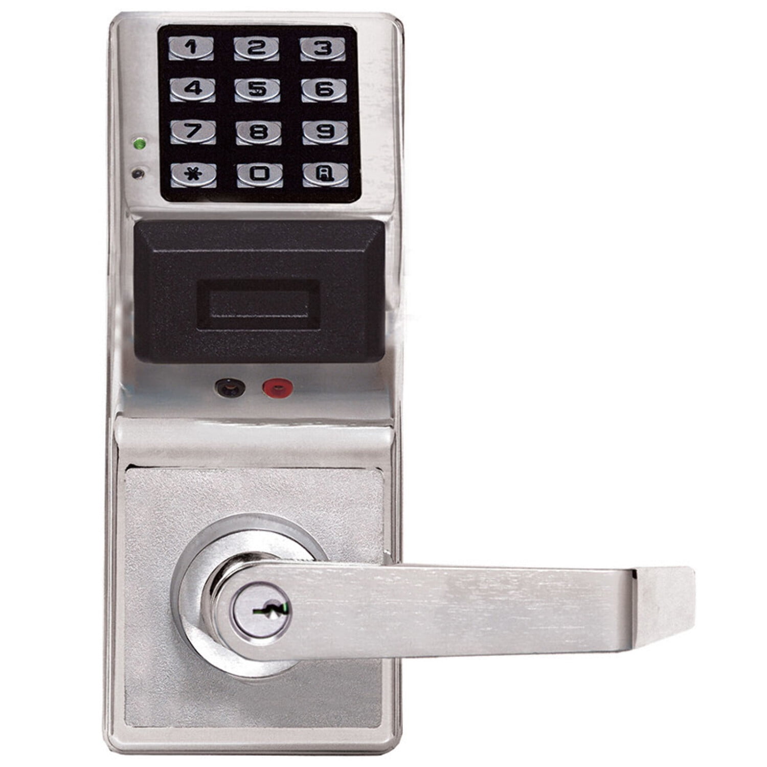Alarm Lock PDL4100 US26D Pushbutton Cylindrical Door Lock with Prox ...